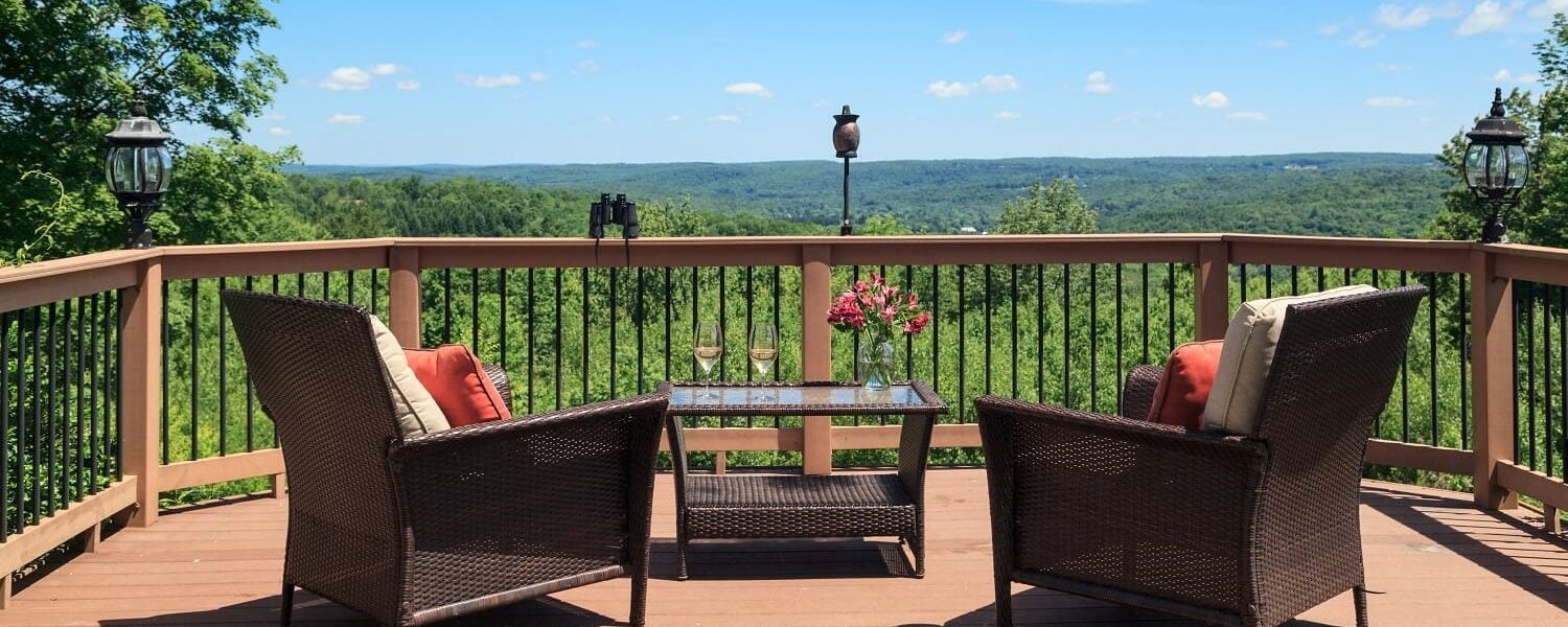 patio overlooking Poconos Mountains