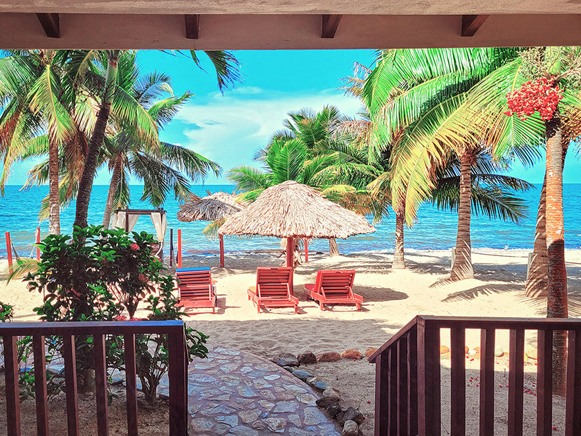 View from Villa at Belizean Dreams in Hopkins, Belize