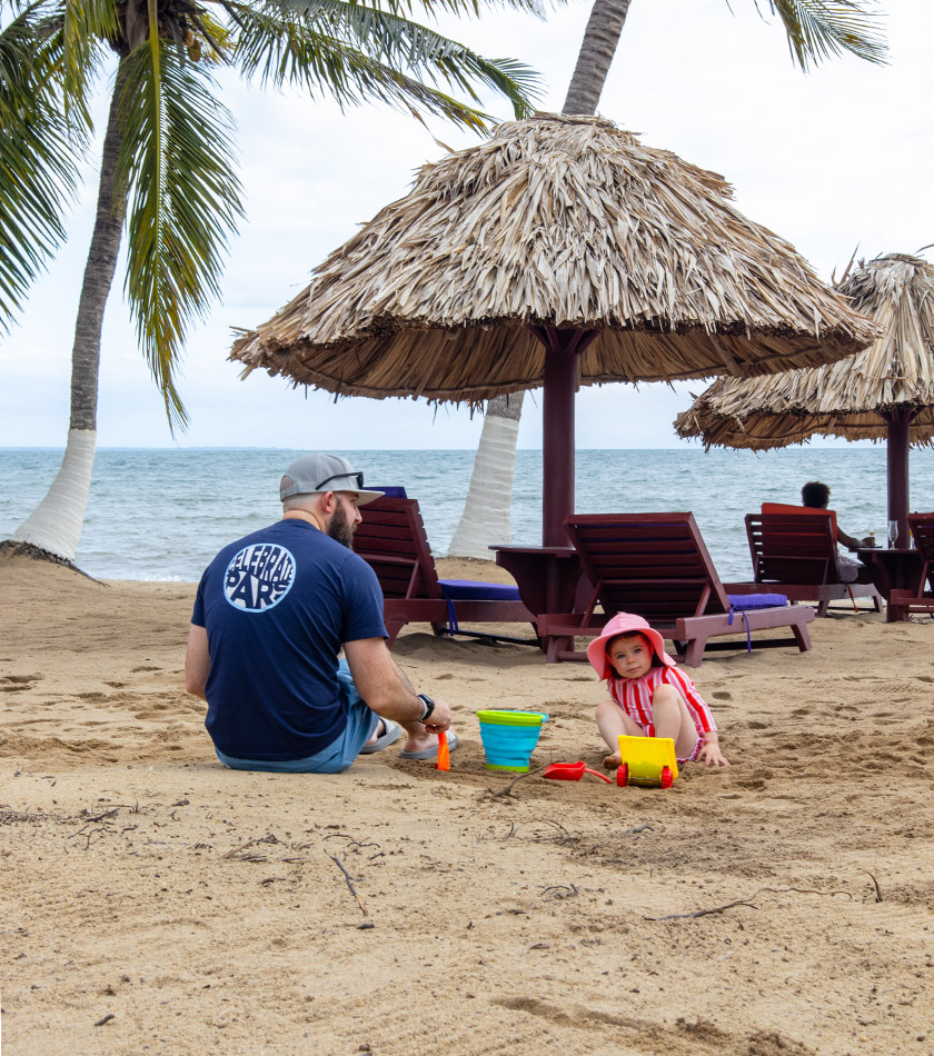 Family fun on the beach at Belizean Dreams