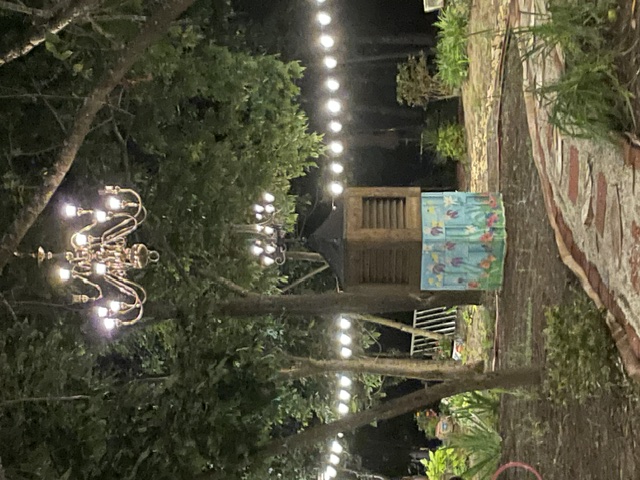 Quiet time after sunset in the Meditation Garden area