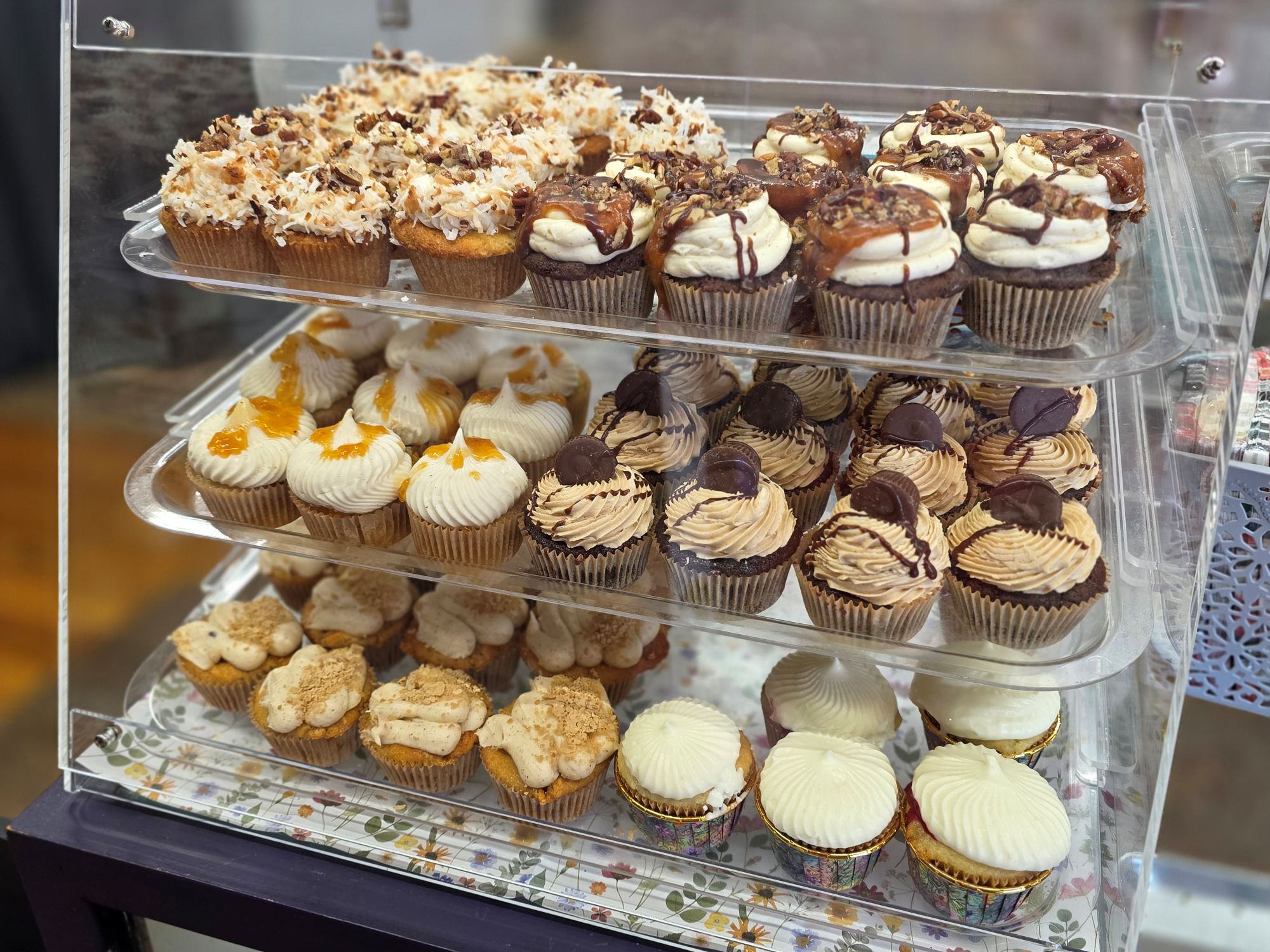 cupcakes in a case