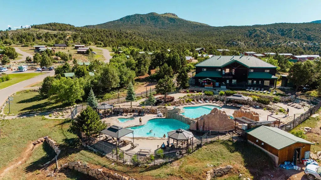 Bryce Canyon and Zion National Park 4-Day Itinerary 6 An aerial view of the pool at Zion Ponderosa