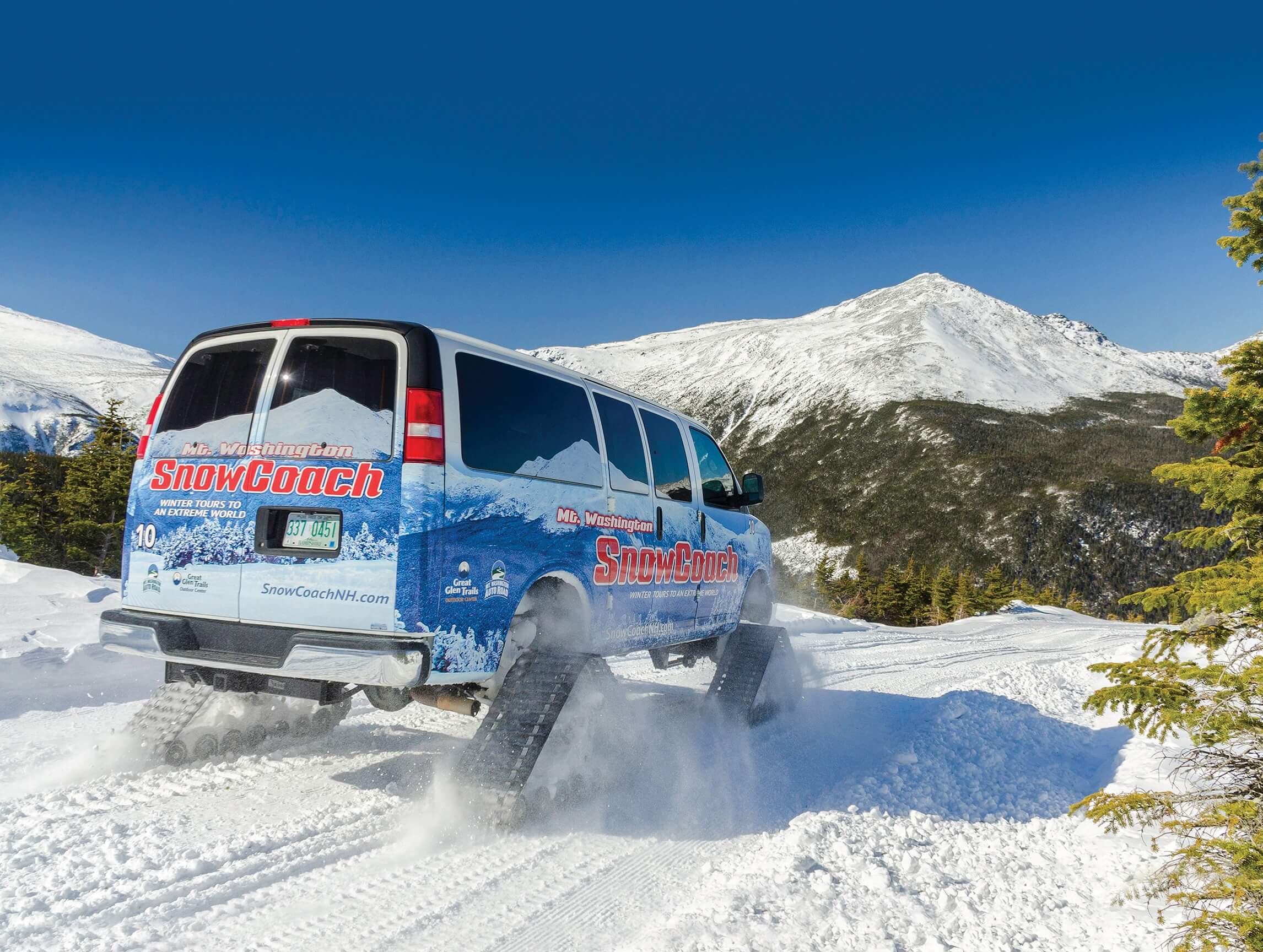 Snowcoach Tours up Mount Washington near The Inn at Oxbow Acres in Milan, NH