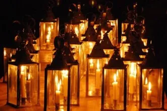 picture with several candle lanterns