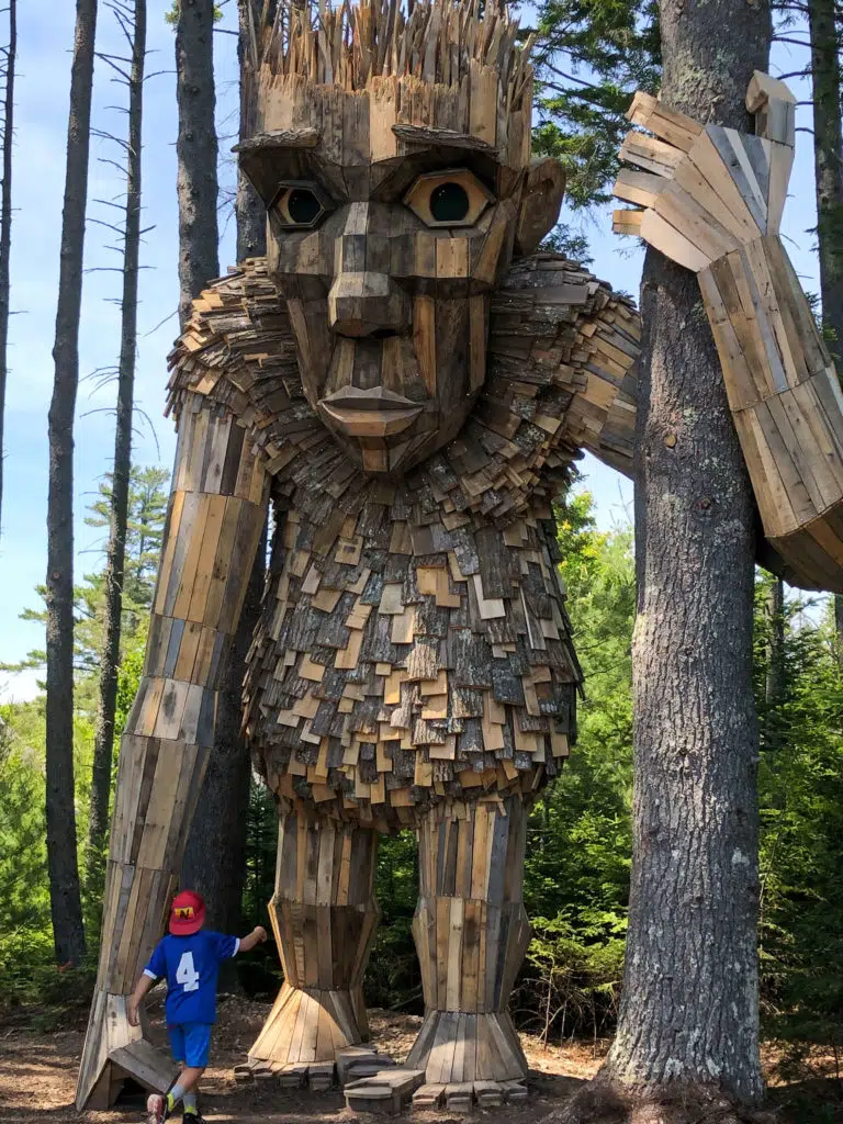 Giant wood troll as tall as a tree