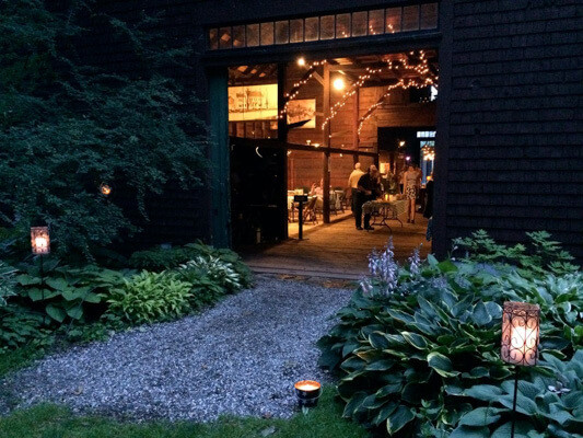 McLaughlin Garden Lighted Barn During Garden Illuminated Event