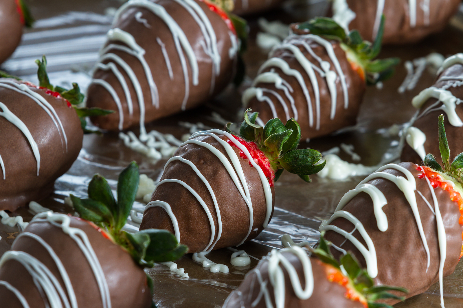 Plate of Chocolate covered strawberries