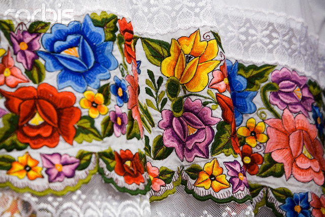 Colorful embroidered cloth